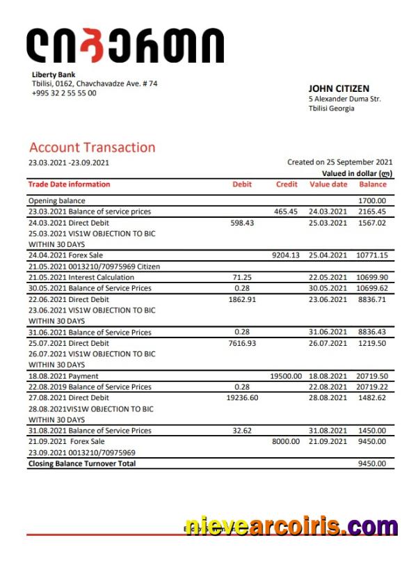 Georgia Liberty Bank excel pdf